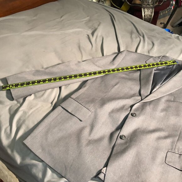 Stafford Men's Blazer Jacket 50R Gray Classic Fit Travel Stretch Double Button - Picture 10 of 16